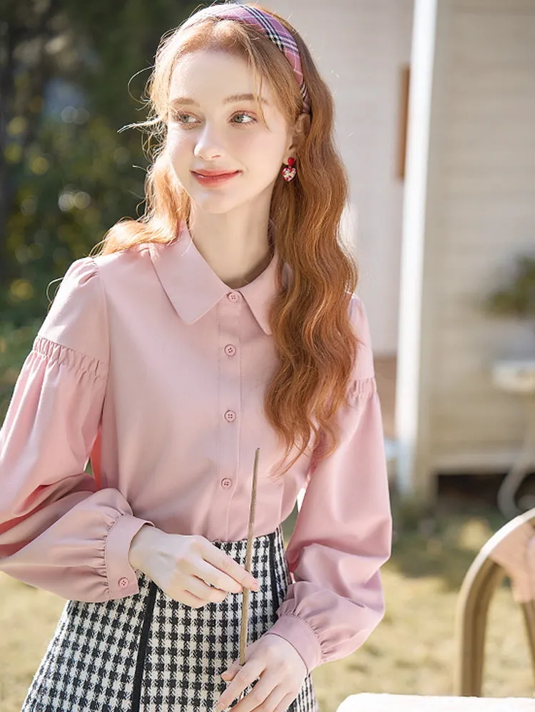 French Romance Puff Sleeve Chiffon Shirt sold by Ipinkustore