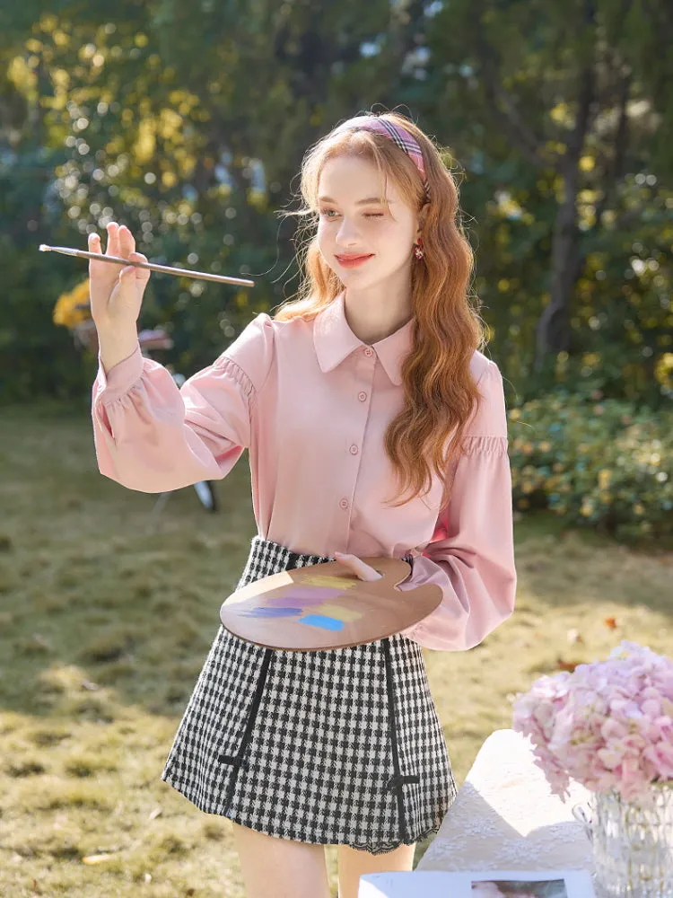 French Romance Puff Sleeve Chiffon Shirt sold by Ipinkustore product image thumbnail 2