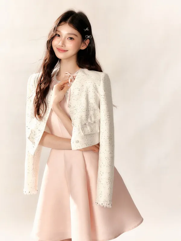 Sparkling Sequin Tweed Jacket sold by Ipinkustore