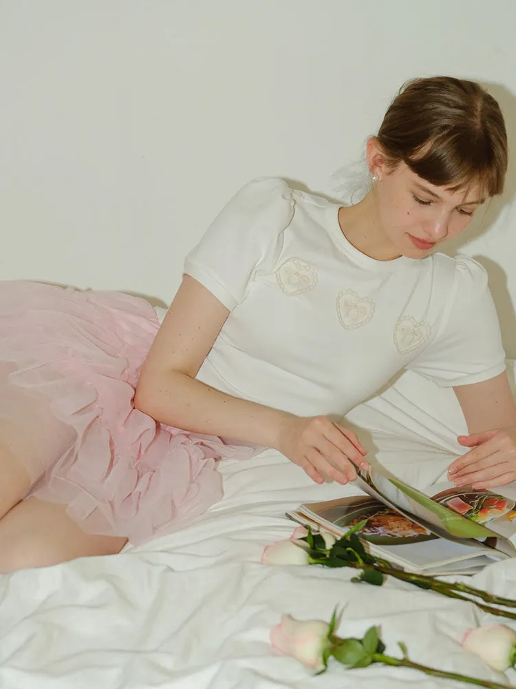 White Sweet Bubble Short Sleeve sold by Ipinkustore