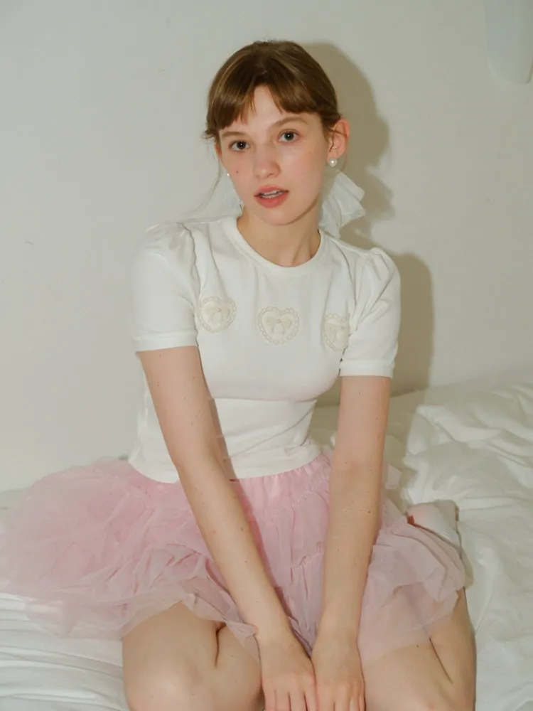 White Sweet Bubble Short Sleeve sold by Ipinkustore product image thumbnail 5