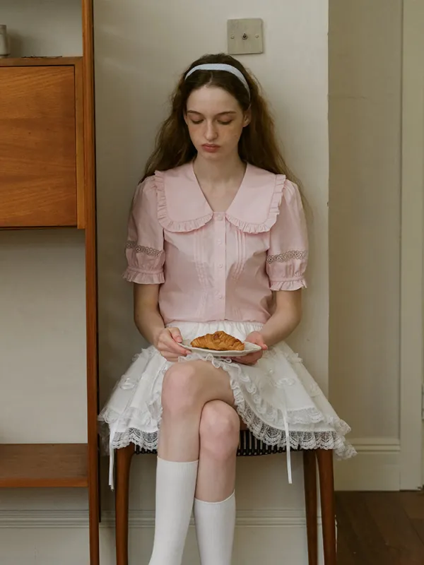 Vintage Ruffle Collar Blouse sold by Ipinkustore