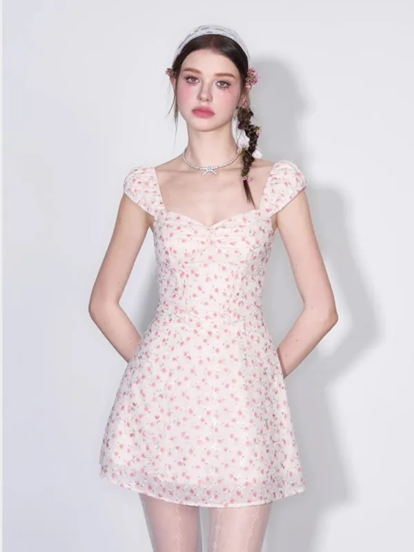 Rosy Bloom Mini Dress sold by Ipinkustore