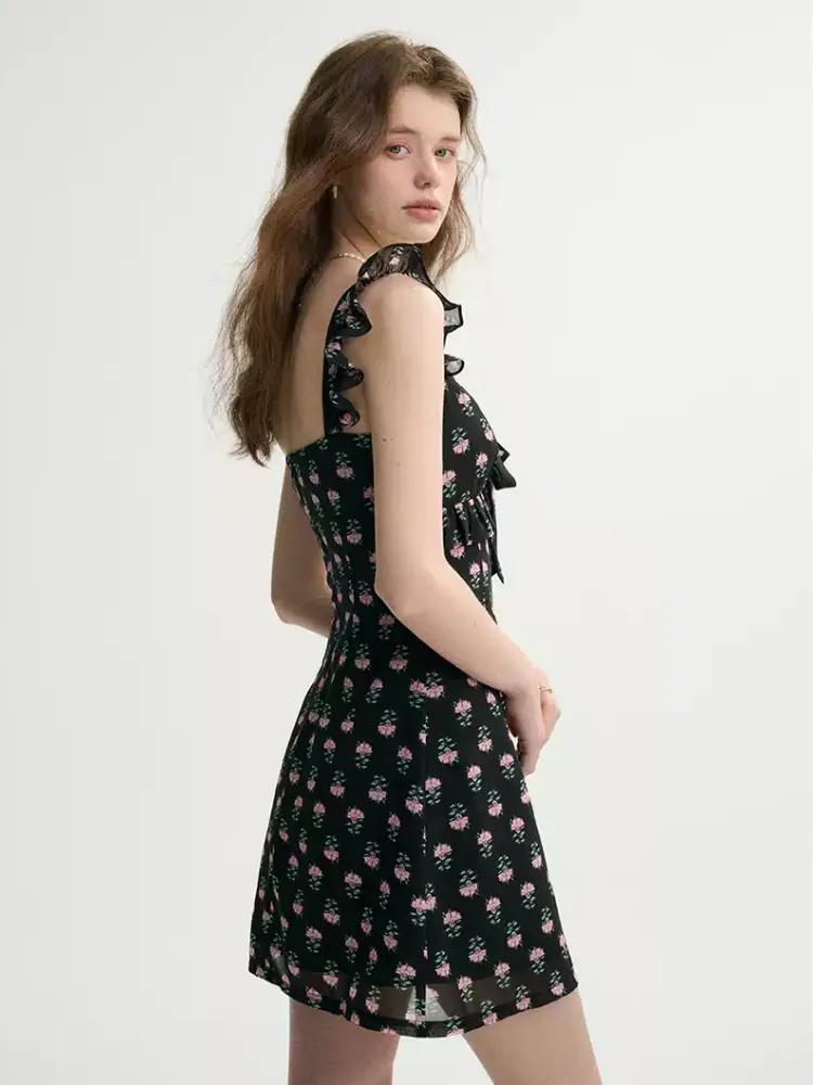 Midnight Rose Ruffle Dress sold by Ipinkustore product image thumbnail 5