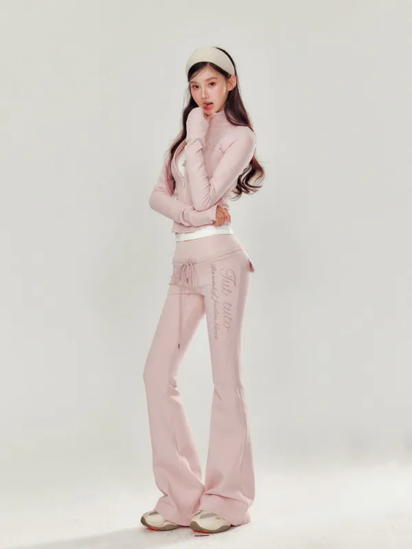 Pink Rhinestone Velour Set sold by Ipinkustore