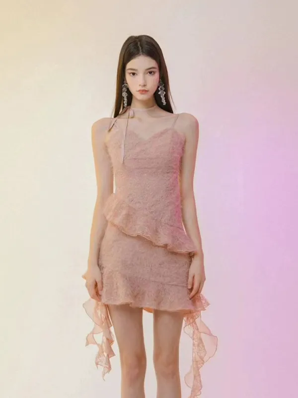 Celestial Lace Cascade Dress sold by Ipinkustore