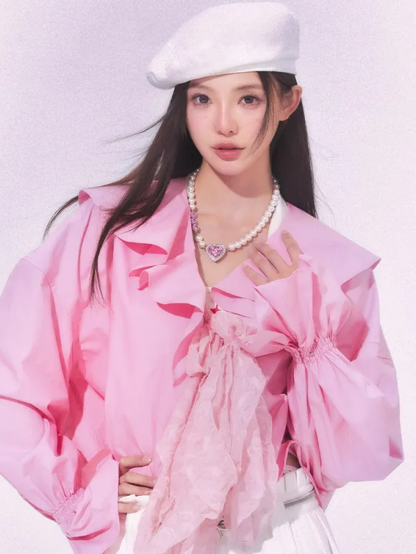 Ruffled Belle Blouse sold by Ipinkustore