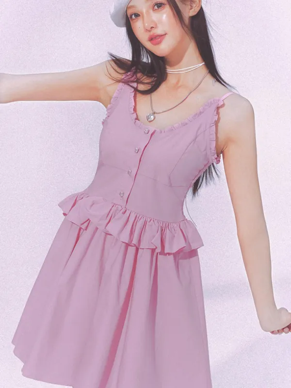 Parisian Ruffle Charm Dress sold by Ipinkustore