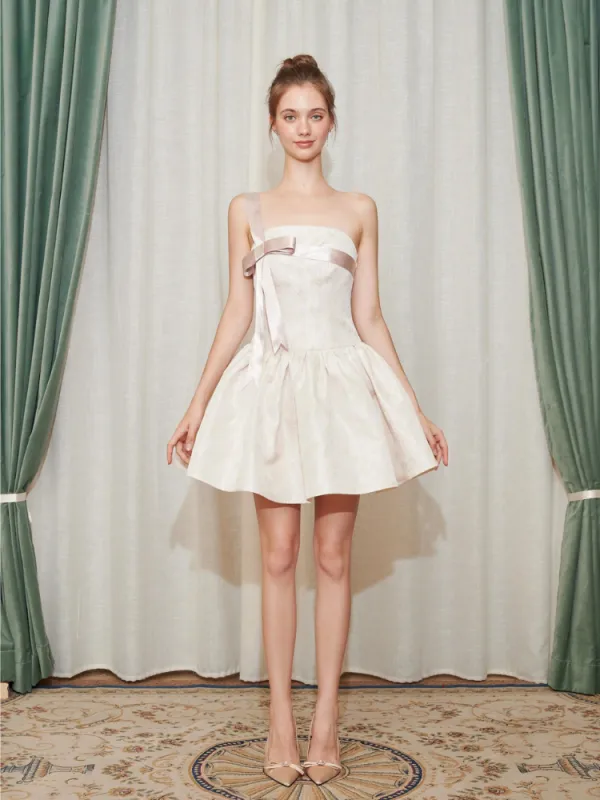 Satin Bow Charm Mini Dress sold by Ipinkustore