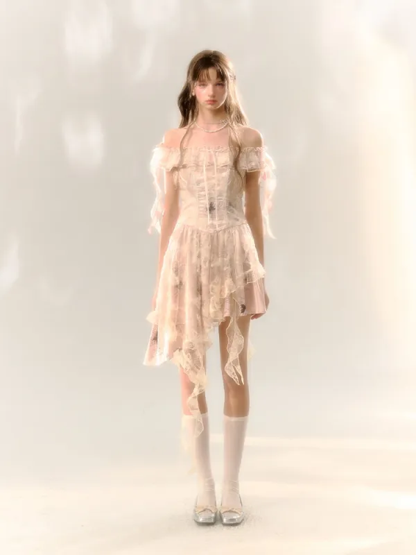 Romantic Lace Off-Shoulder Dress sold by Ipinkustore