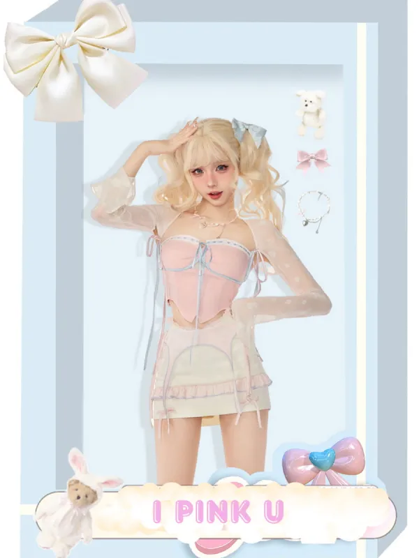 Teenage Powder Pink Tubetop Two-piece Set sold by Ipinkustore