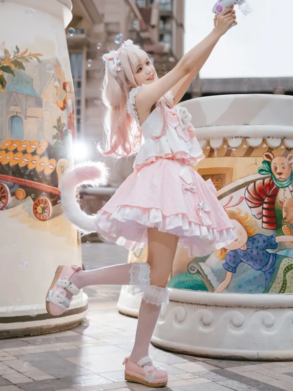 Meow Lolita JSK Suspender Dress sold by Ipinkustore