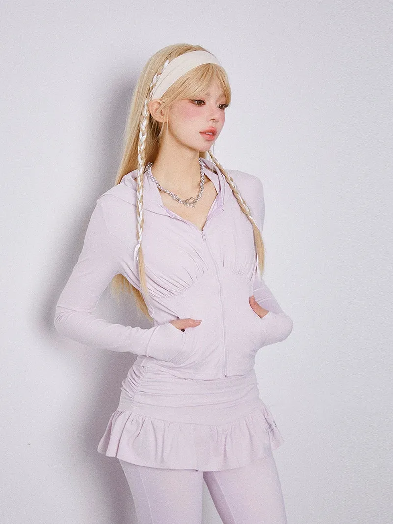 Light Purple Yoga Slimming Athleisure Three-piece Set sold by Ipinkustore product image thumbnail 3