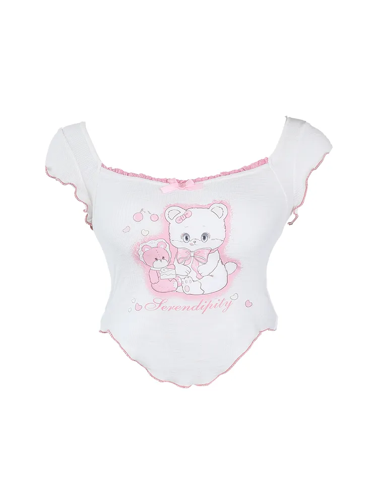 Sweetheart Summer T-shirt top + Pink Loose Pants Set sold by Ipinkustore product image thumbnail 5