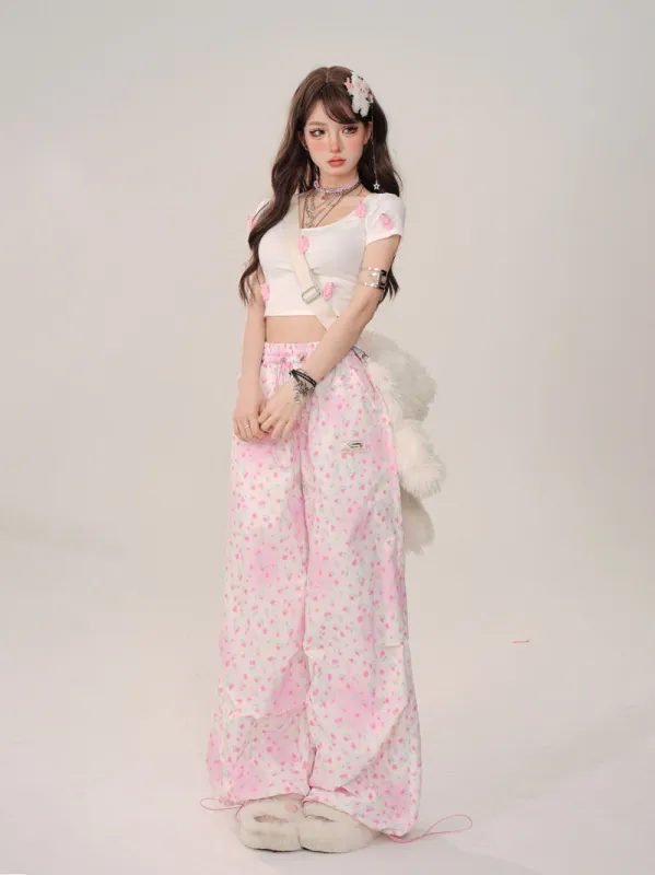 Cheeky Sweetheart Wide-leg Pants sold by Ipinkustore