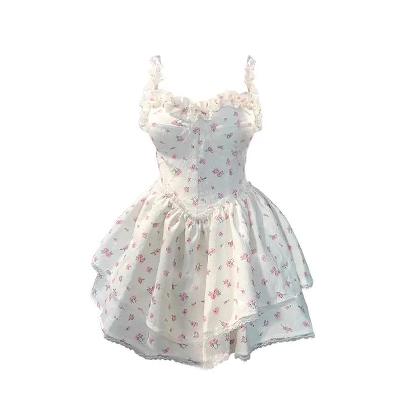 White Floral Pure Dress sold by Ipinkustore