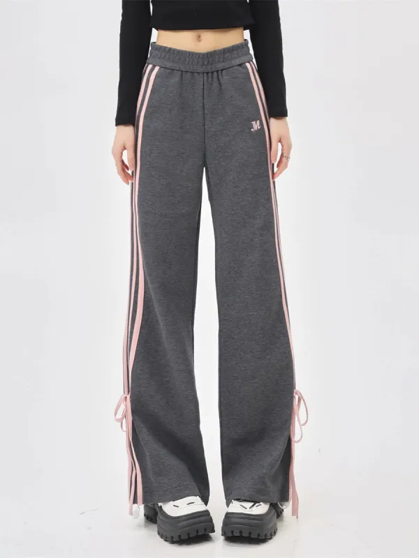 Bow Three Bar Casual Narrow Pants sold by Ipinkustore