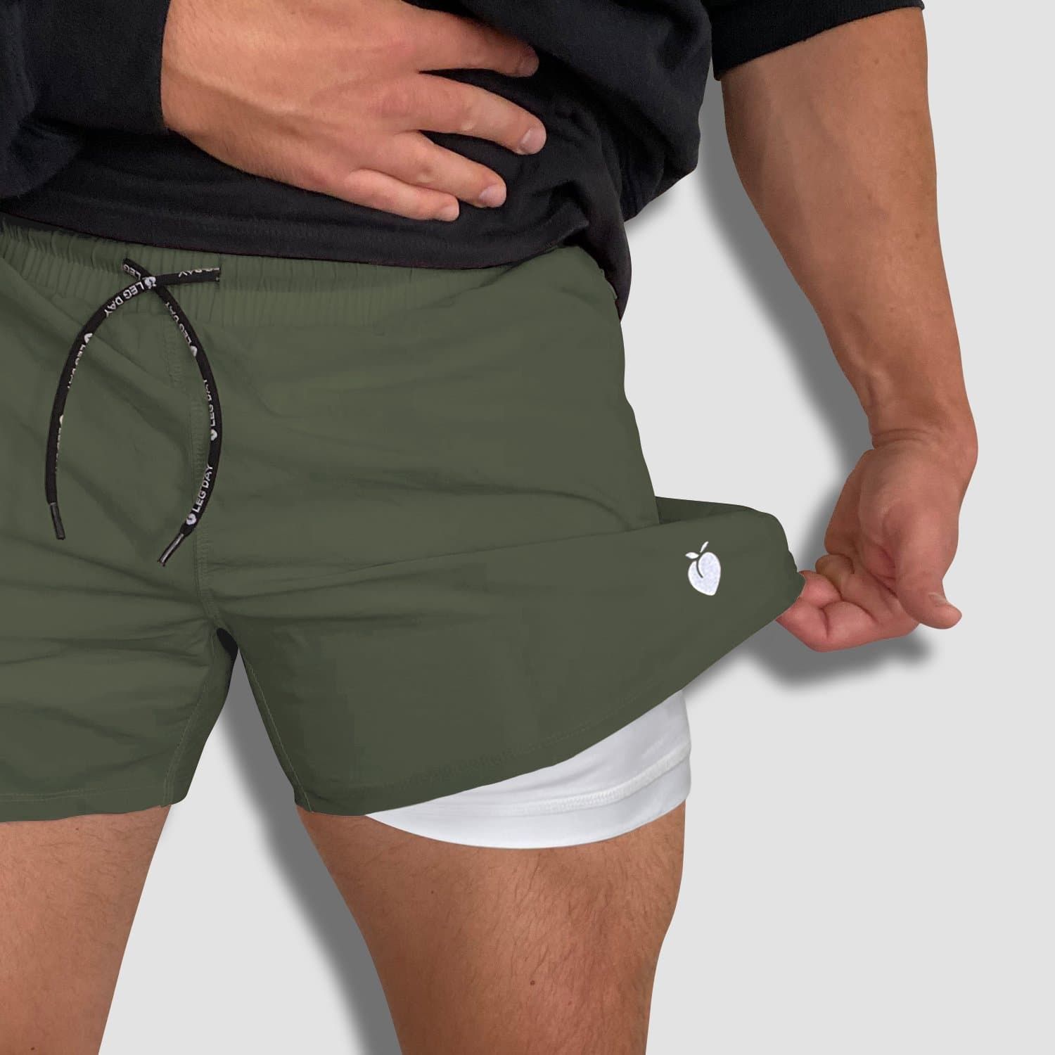 Men's Active Liner Shorts 2.0 - Olive (50% OFF!) sold by Flex Living