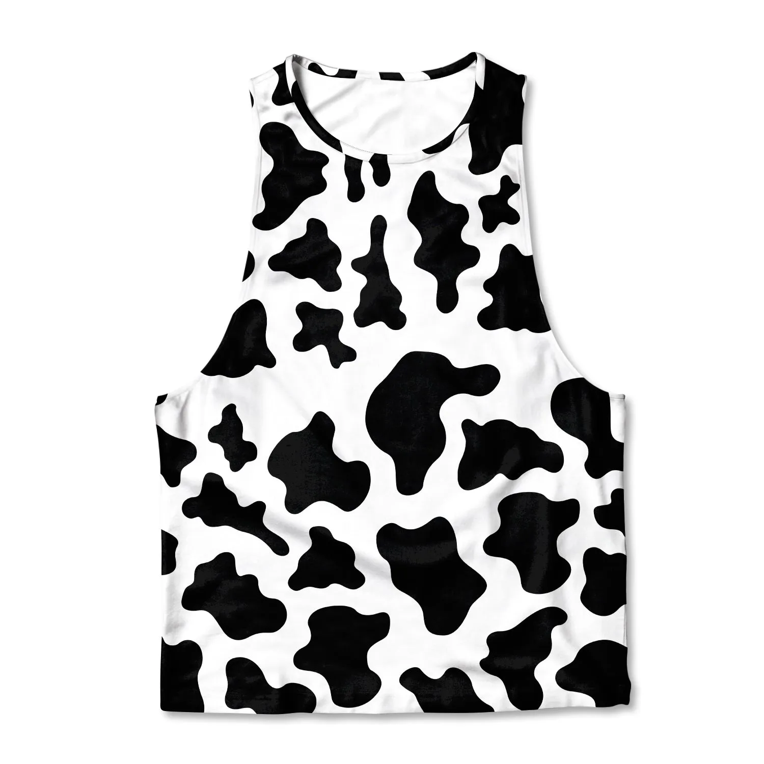 Printed Muscle Tank - Cow Print sold by Flex Living
