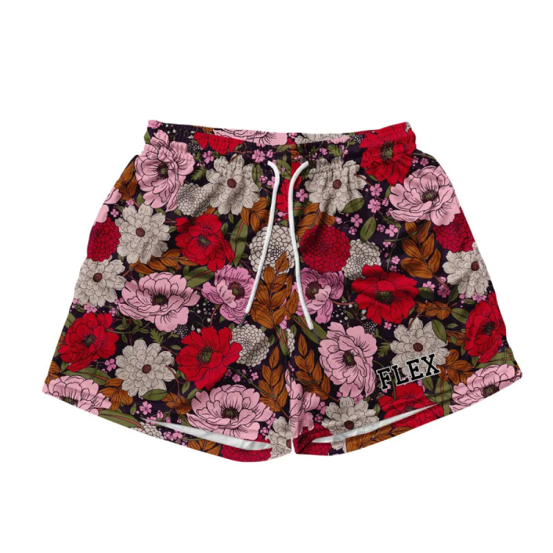 Basic Mesh Short - Retro Flowers sold by Flex Living