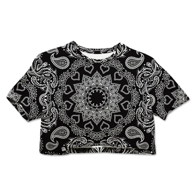 Cotton Crop Tee - Paisley Pattern sold by Flex Living