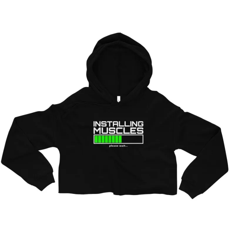 Installing Muscles Crop Hoodie sold by Flex Living