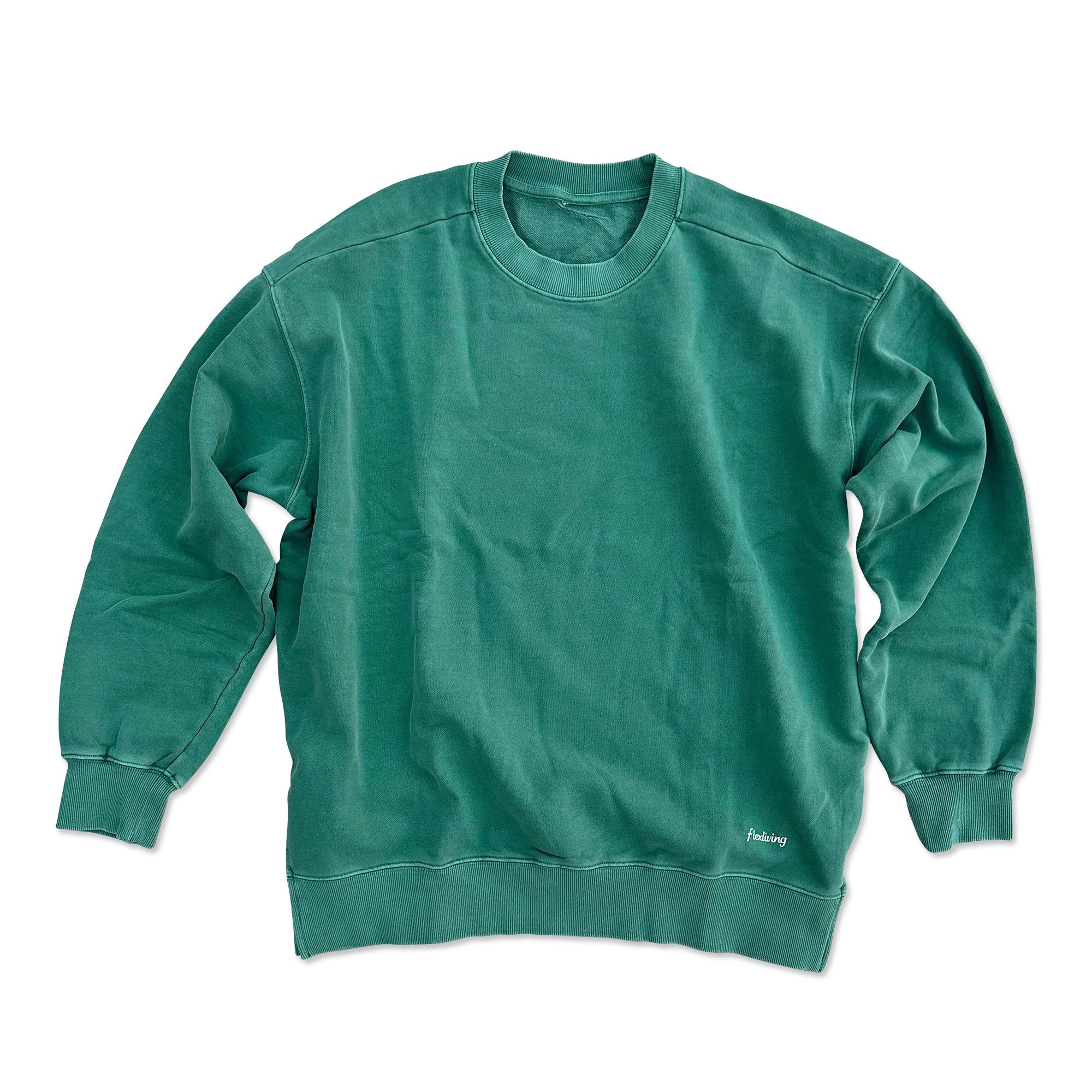 Retro Washed Terry Crewneck - Green sold by Flex Living