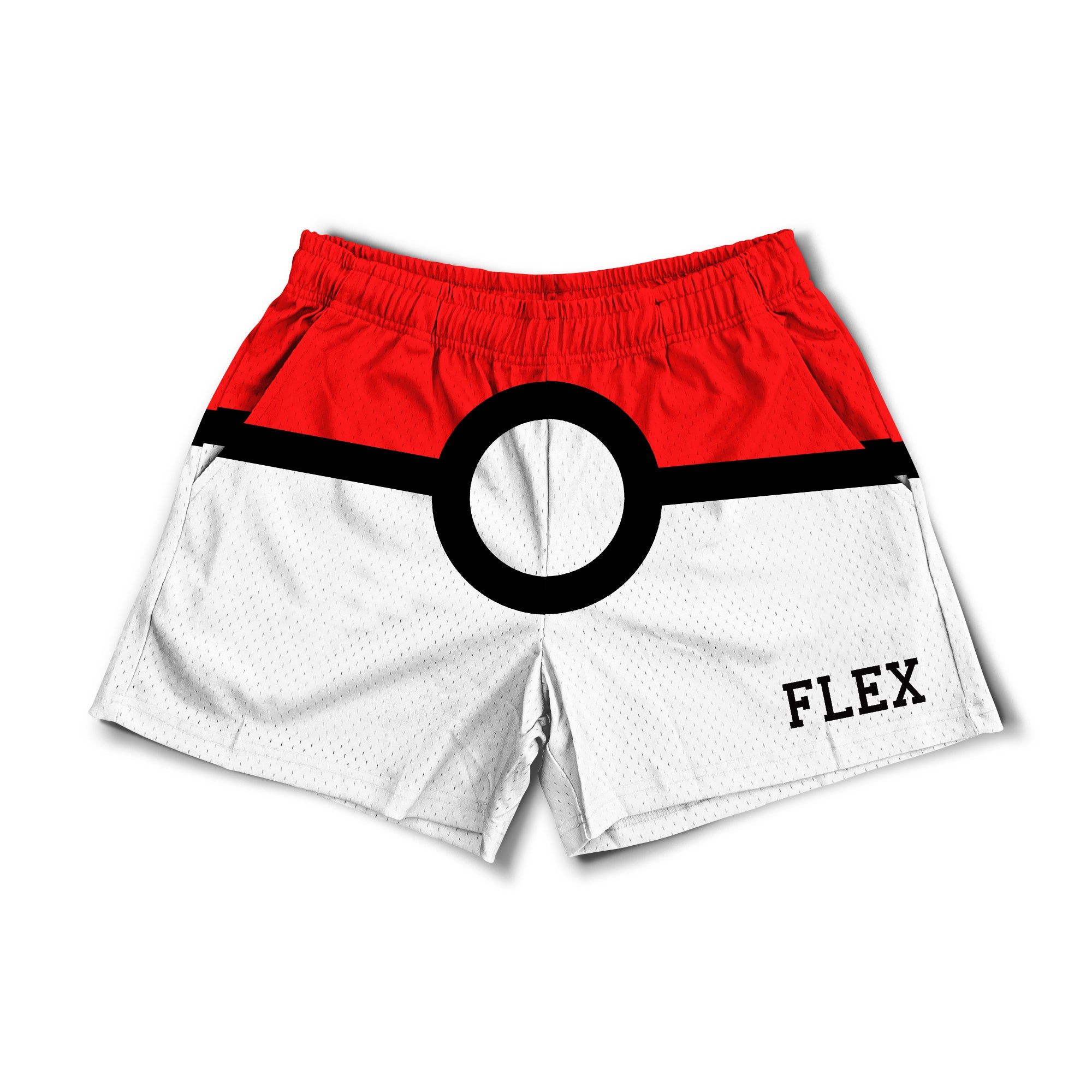 Mesh Flex Shorts 5" - Pokeball Parody sold by Flex Living product image thumbnail 4