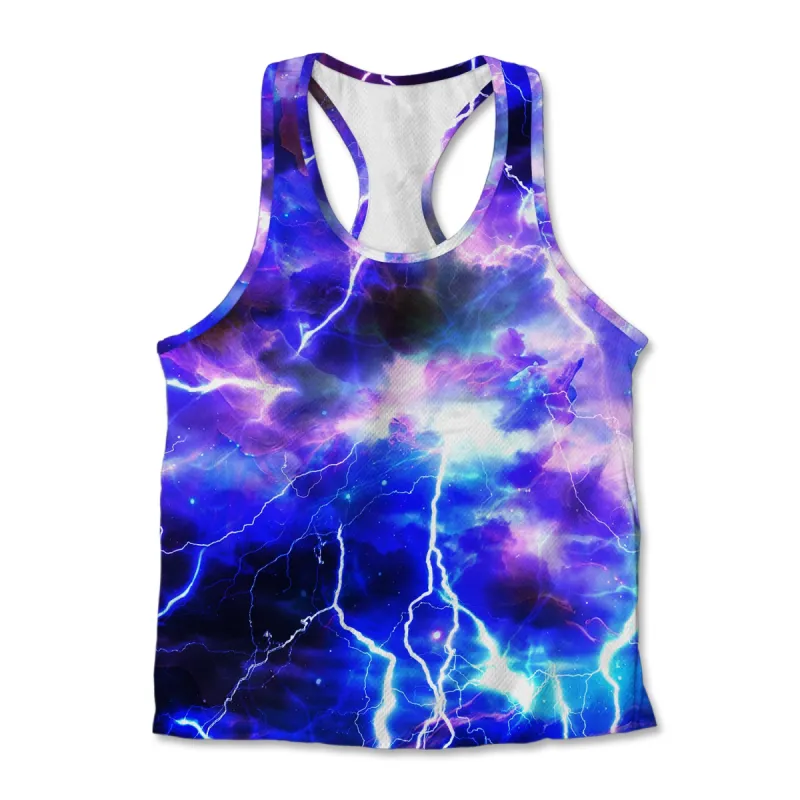 Printed Jersey Tank - Blue Lightning sold by Flex Living