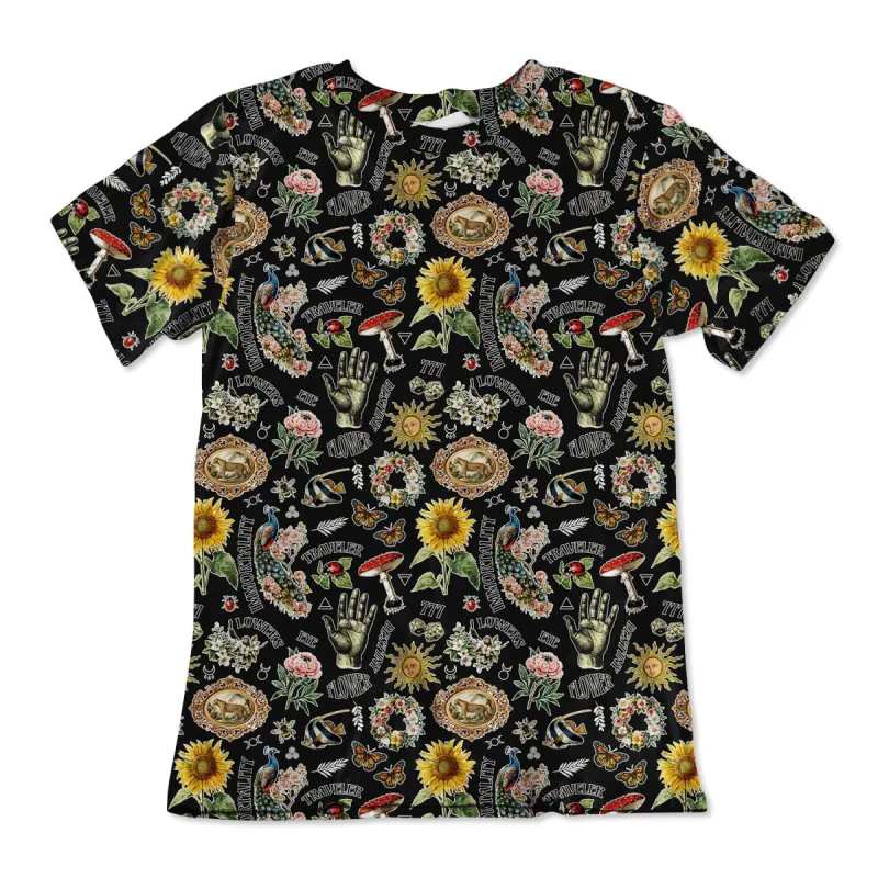 Cotton Unisex Tee - Black Retro Magic sold by Flex Living