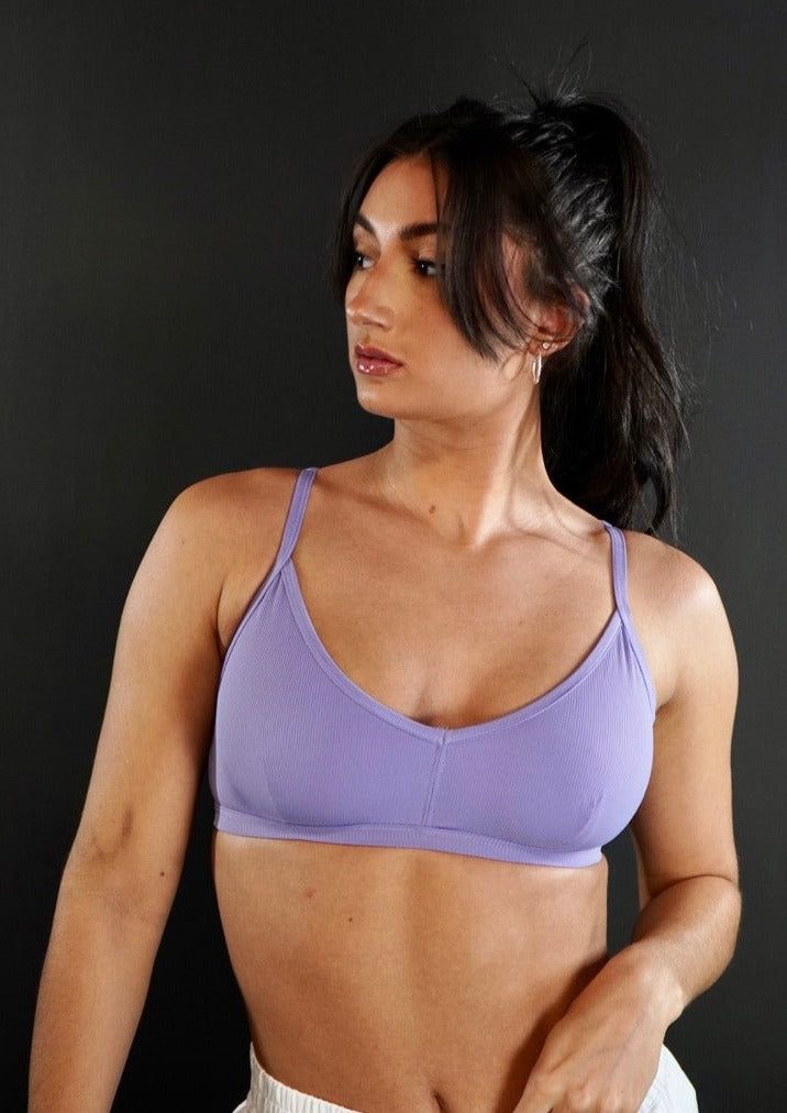 Sweetheart Ribbed Bra - Lavender (75% OFF!) sold by Flex Living