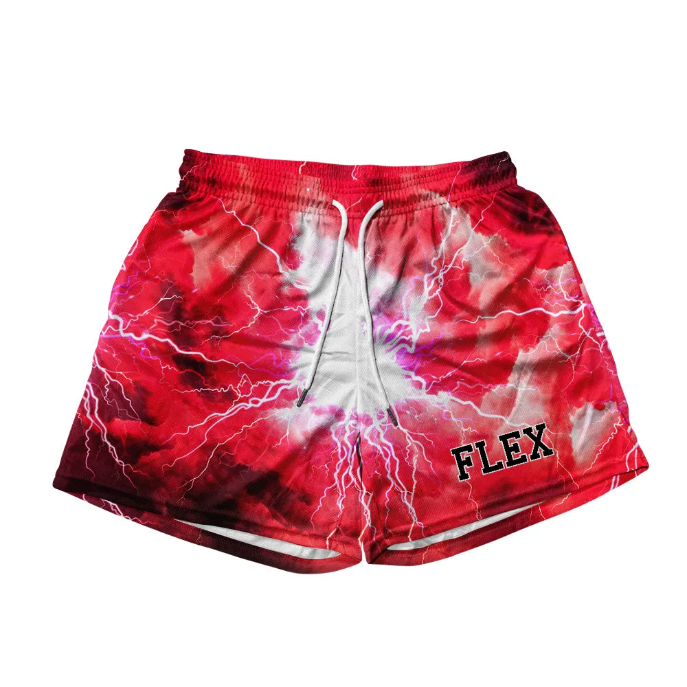 Basic Mesh Short - Red Lightning sold by Flex Living