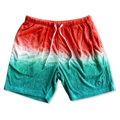 Terry Toweling Resort Shorts - Bomb Pop Dip Dye sold by Flex Living
