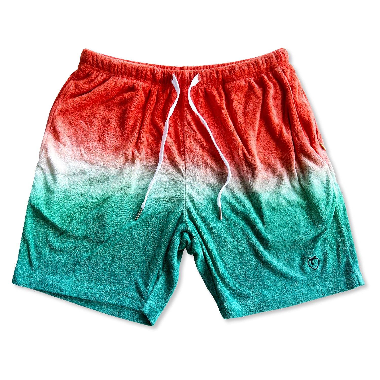 Terry Toweling Resort Shorts - Bomb Pop Dip Dye sold by Flex Living