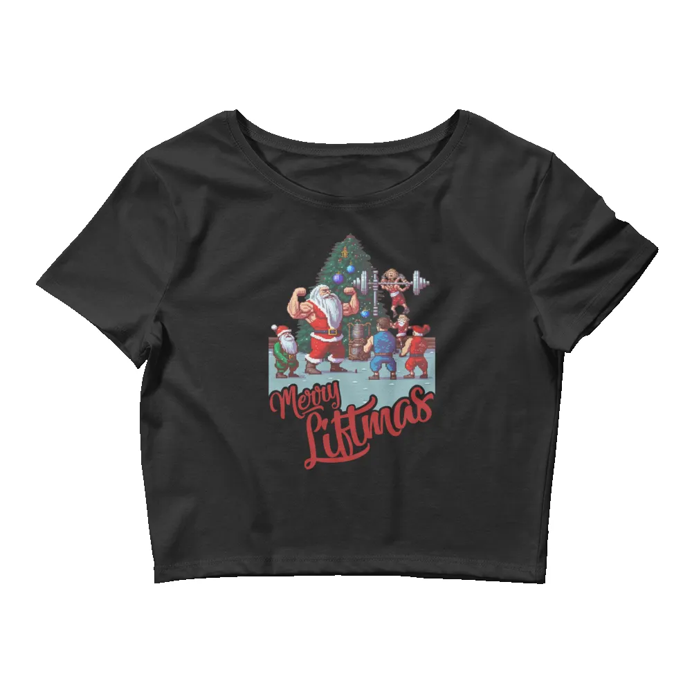 Merry Liftmas Crop Tee sold by Flex Living product image thumbnail 2