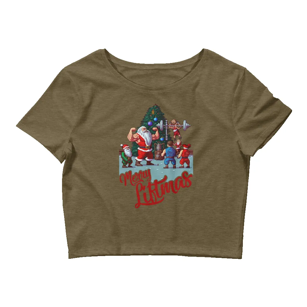 Merry Liftmas Crop Tee sold by Flex Living product image thumbnail 3