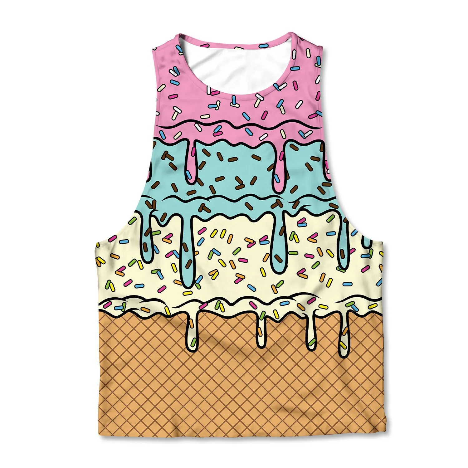 Printed Muscle Tank - Ice Cream Drip sold by Flex Living