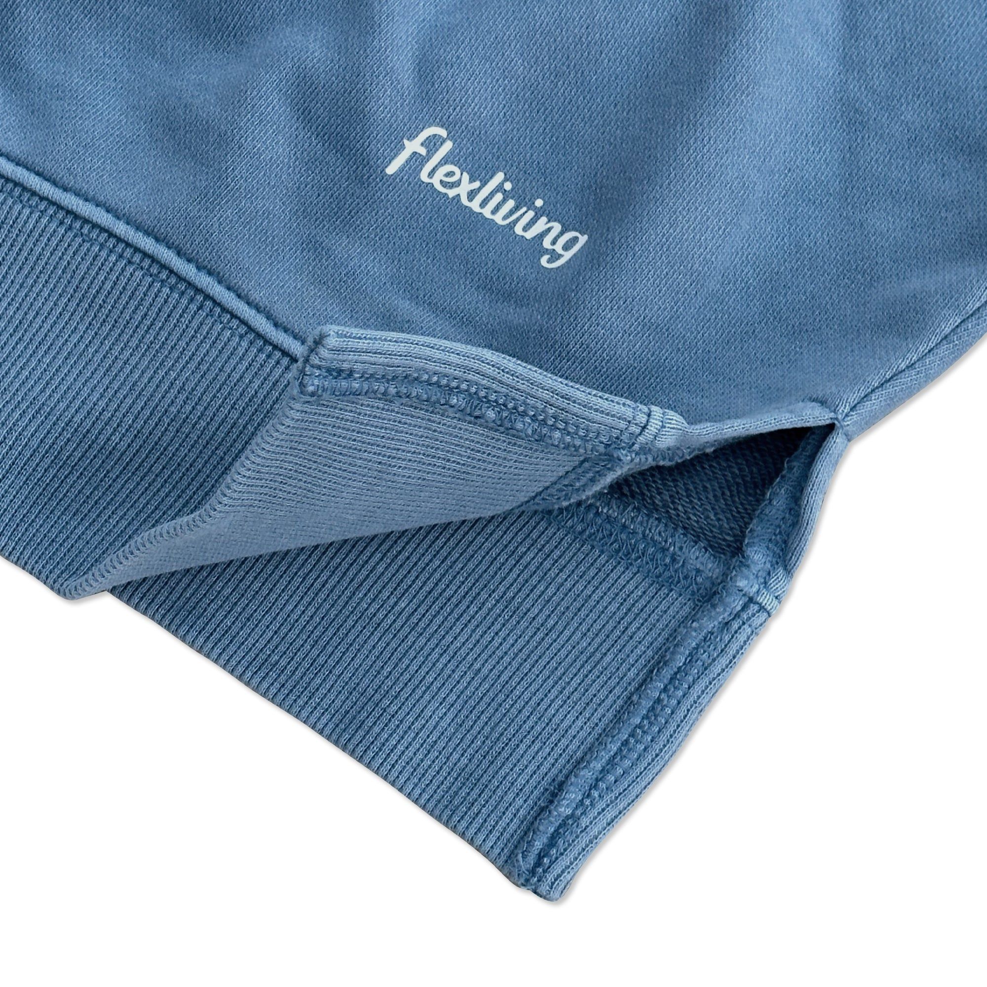 Retro Washed Terry Crewneck - Blue sold by Flex Living product image thumbnail 4