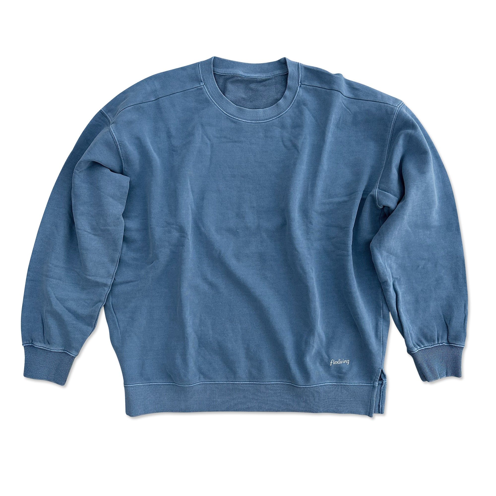 Retro Washed Terry Crewneck - Blue sold by Flex Living