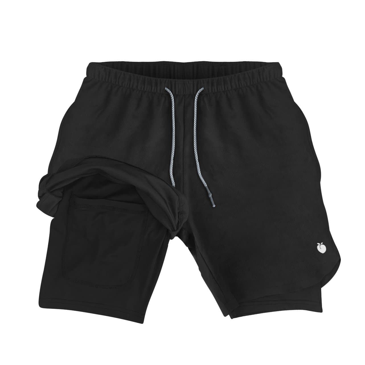 Men's Active Shorts (Compression Lined W/ Pocket) - Black/Black sold by Flex Living product image thumbnail 2