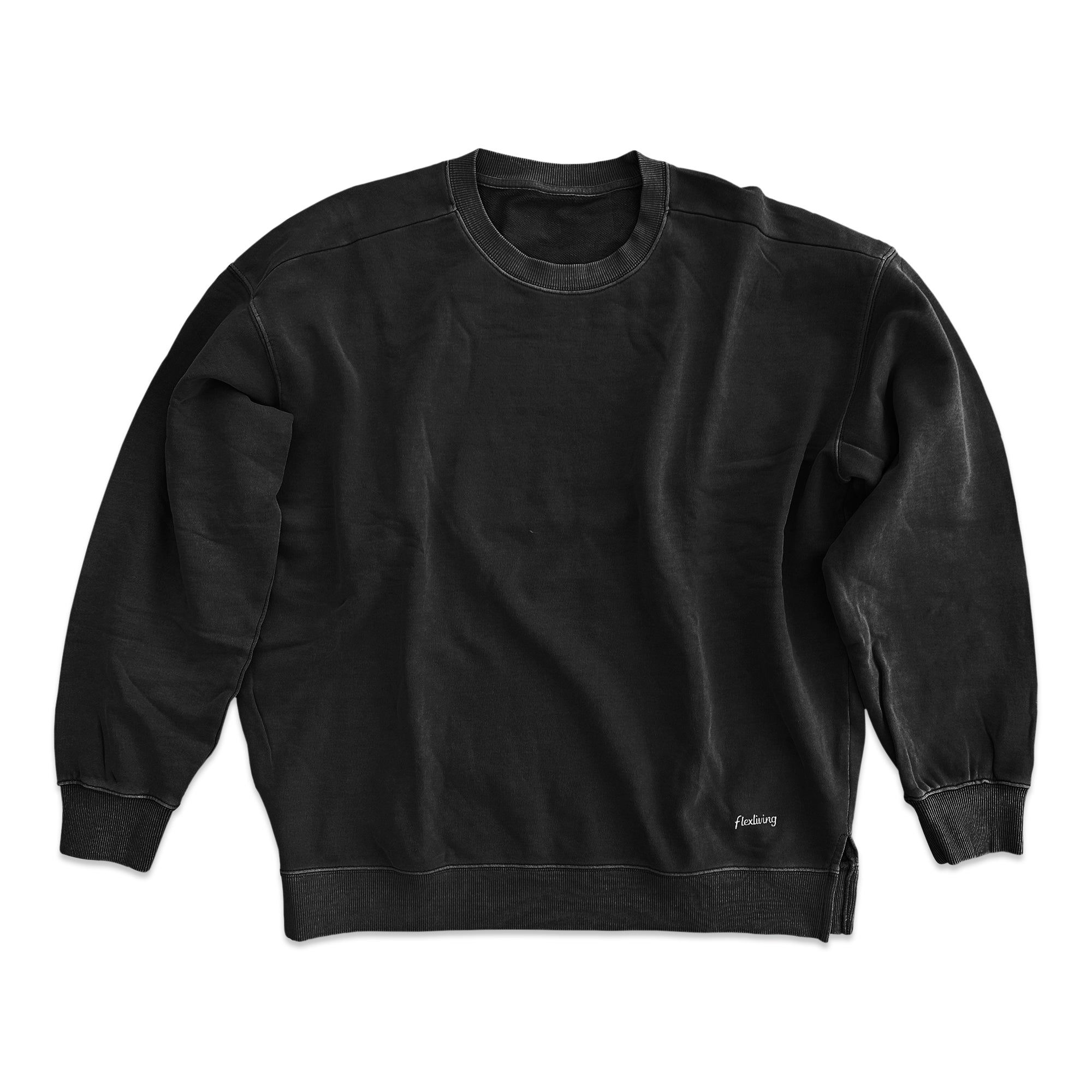 Retro Washed Terry Crewneck - Black sold by Flex Living