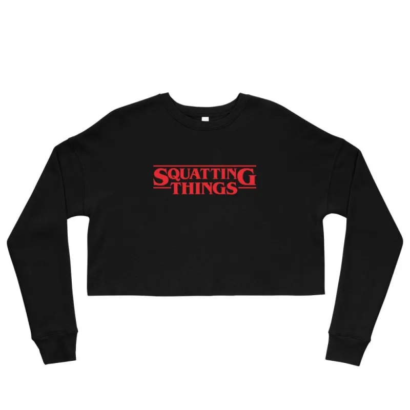 Squatting Things Crop Sweatshirt sold by Flex Living