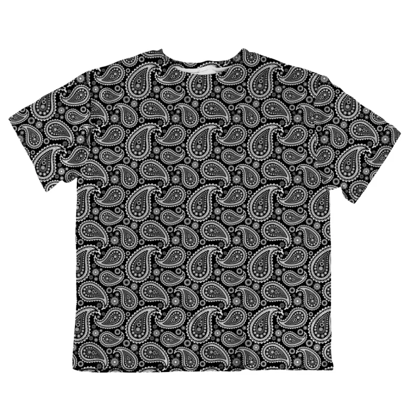 Unisex Oversized Tee - Paisley B&W sold by Flex Living