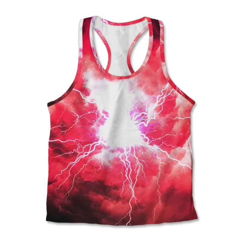 Printed Jersey Tank - Red Lightning sold by Flex Living