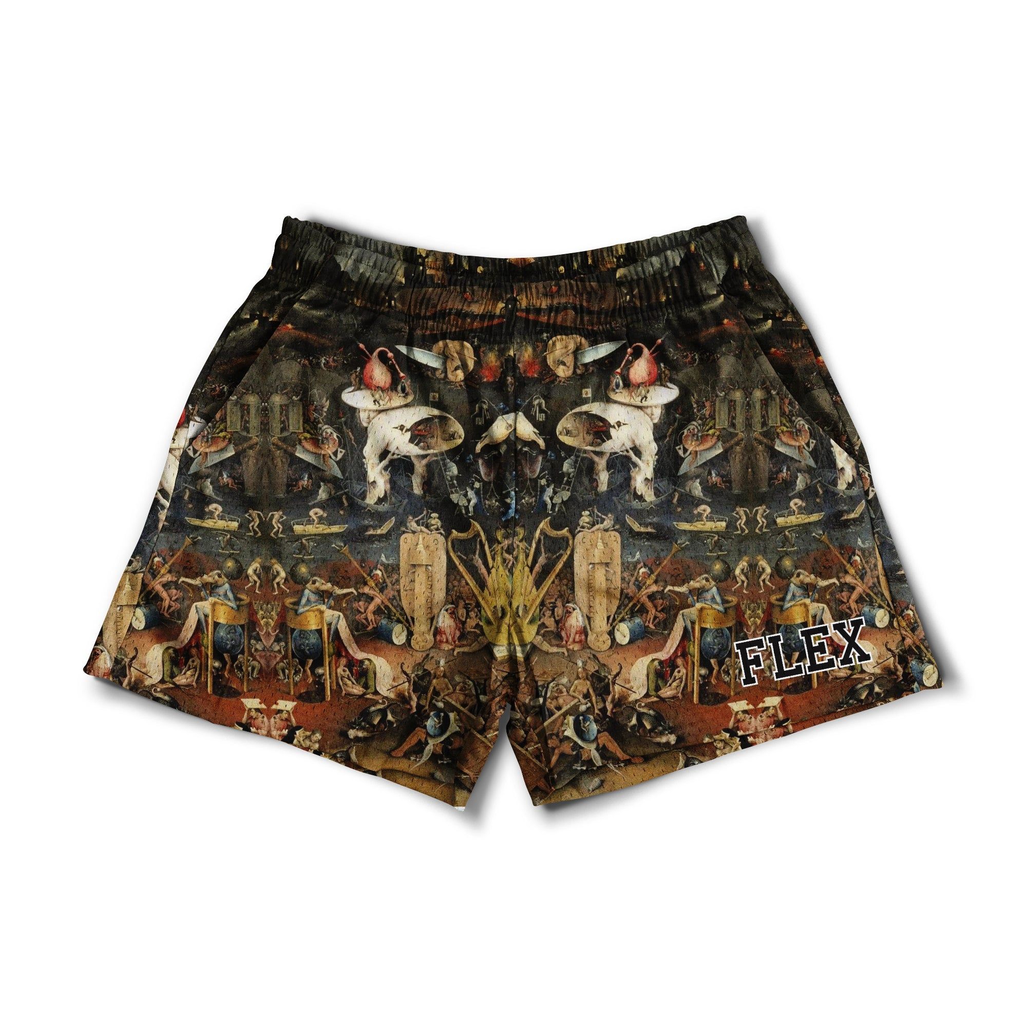 Mesh Flex Shorts 5" - Garden Of Earthly Delights sold by Flex Living
