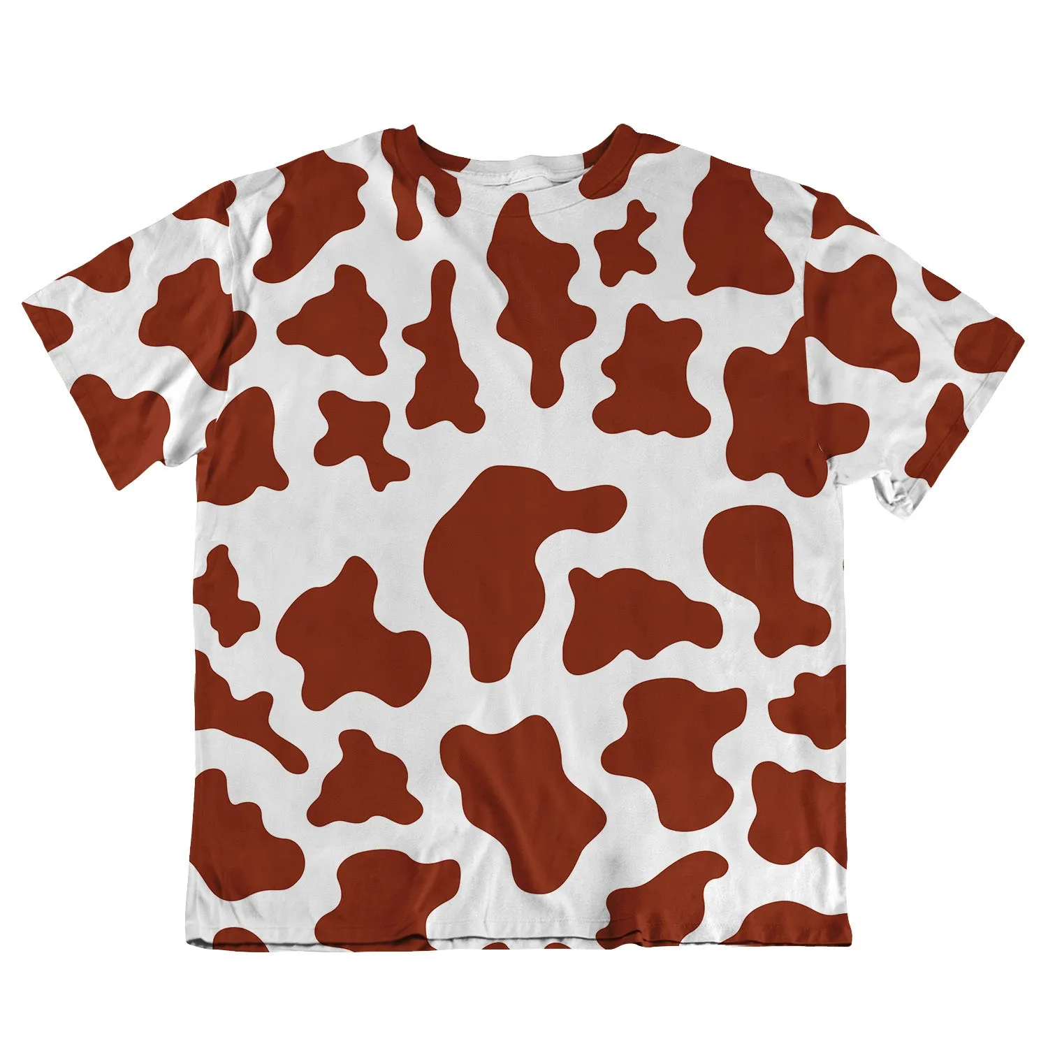 Unisex Oversized Tee - Brown Cow Print sold by Flex Living