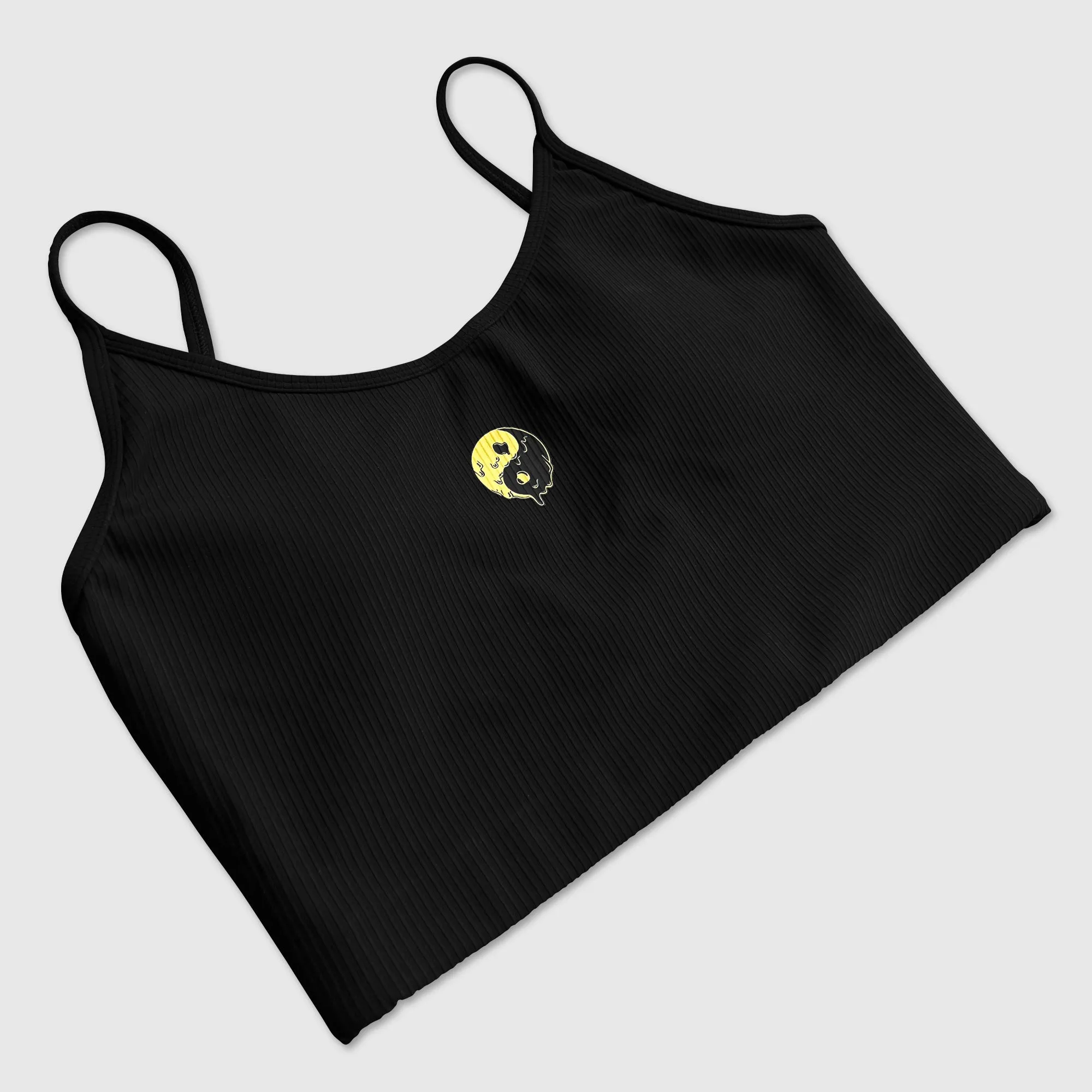 Ribbed String Crop Tank Yin Yang Drip - Black sold by Flex Living product image thumbnail 3