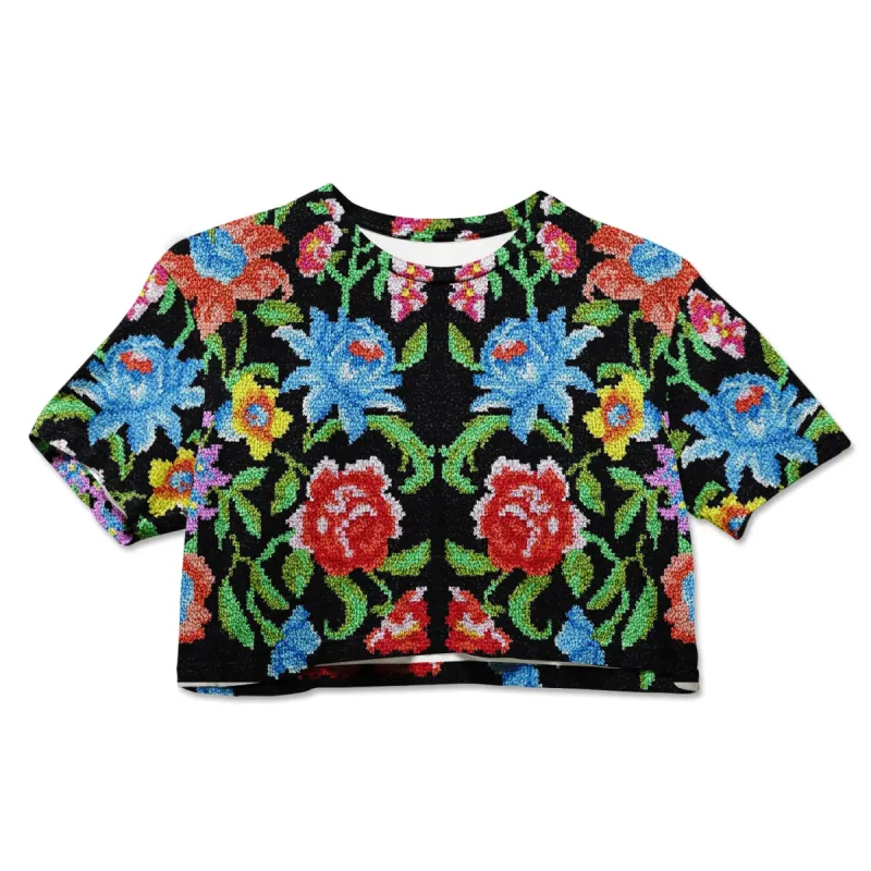 Cotton Crop Tee - Floral Carpet sold by Flex Living