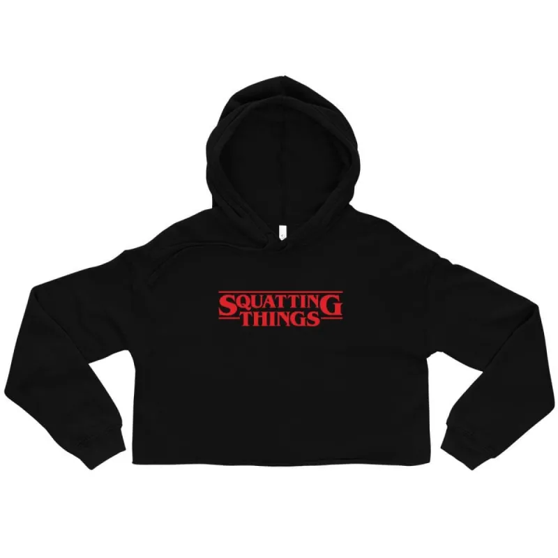 Squatting Things Crop Hoodie sold by Flex Living