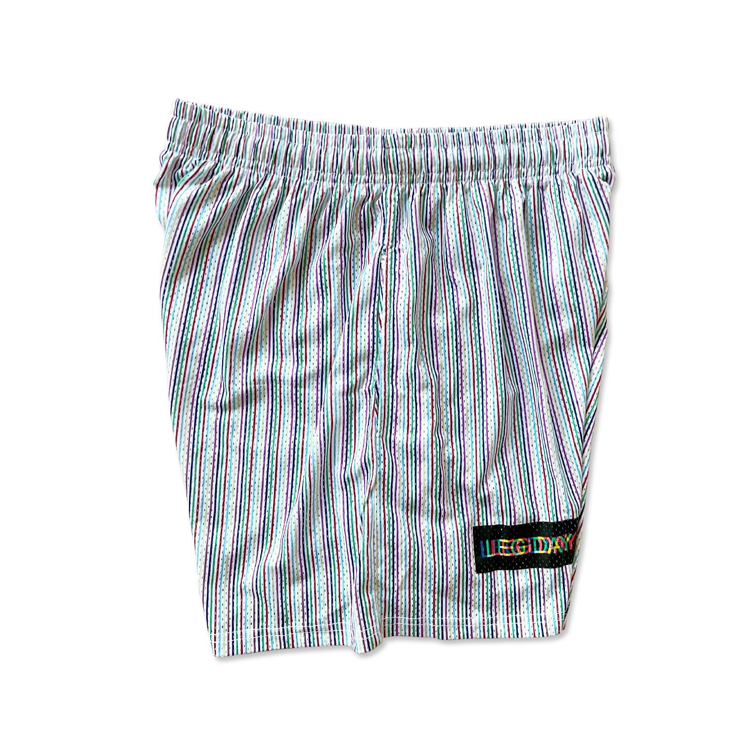 LEGDAY Mesh Flex Shorts 5" - Pinstripe White sold by Flex Living product image thumbnail 5